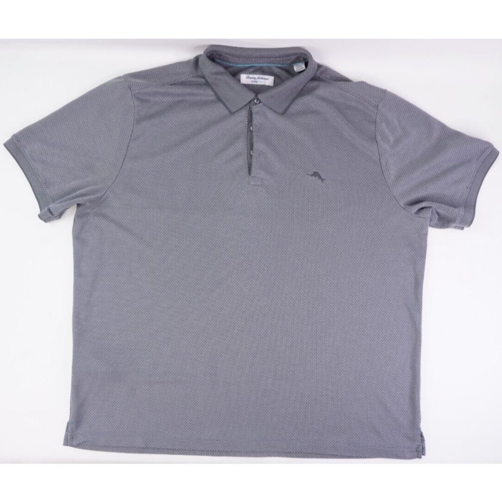 Tommy Bahama Shirt Mens XXL Big Short Sleeve Polo Dark Heather Gray